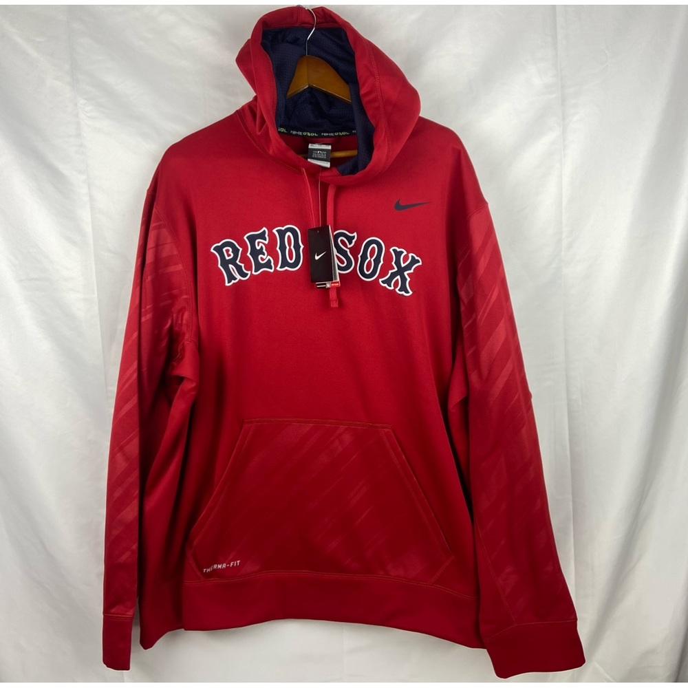 NWT Boston Red Sox NIKE Therma-Fit MLB Baseball Men’sHoodie Sweatshirt Sz 2XL